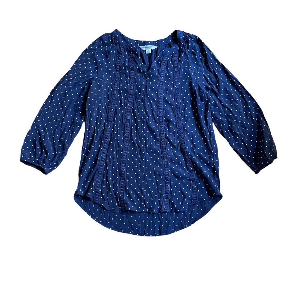 Women's Navy Polka Dot Blouse